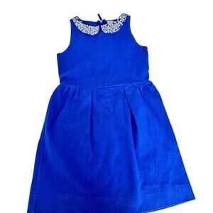 Crewcuts Girls' Blue Jewel Peter Pan Collar Dress - Size 10